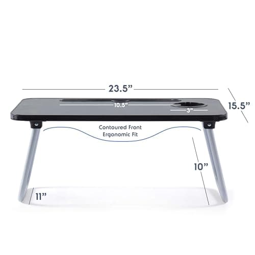 Laptop Bed Tray Table, Adjustable Laptop Stand, Portable Lap Desks with Foldable Legs, Reading Desk for Sofa Couch Floor - Large 5