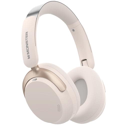 Monster Persona 3rd ANC Active Noise Canceling Headphones, Over-Ear Wireless Bluetooth Headphones with 6 Mics, 70H Playtime and 3 EQ Modes, Deep Bass, Foldable Comfort Design for Travel, White