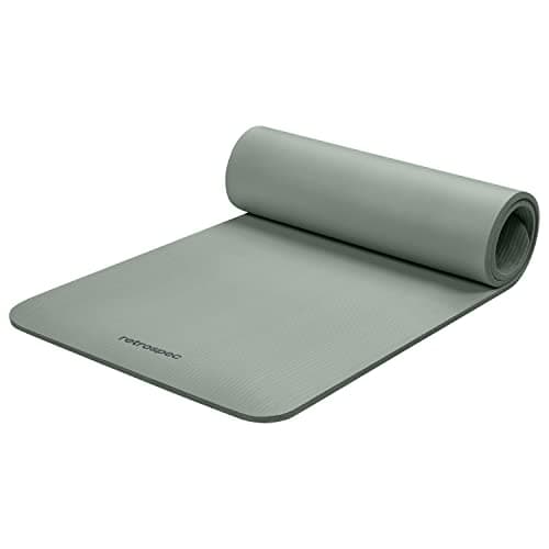 Retrospec Solana Yoga Mat 1/2" Thick w/Nylon Strap for Men & Women - Non Slip Excercise Mat for Yoga, Pilates, Stretching, Floor & Fitness Workouts