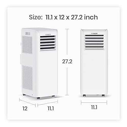 TOSOT 9,500 BTU Air Conditioner, Easy Install, Quiet 3-in-1 Portable AC, Dehumidifier, Fan, 300 Sq Ft, Aovia Series, White 9