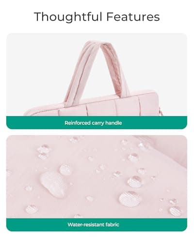 BAGSMART 15.6 Inch Laptop Case, Lightweight Puffy Laptop Sleeve with Handle, Compatible with MacBook Air Pro 15 16 Inch M4 M3 M2 M1, Laptop Bag for Women Fitted with Dell,HP, Black 7