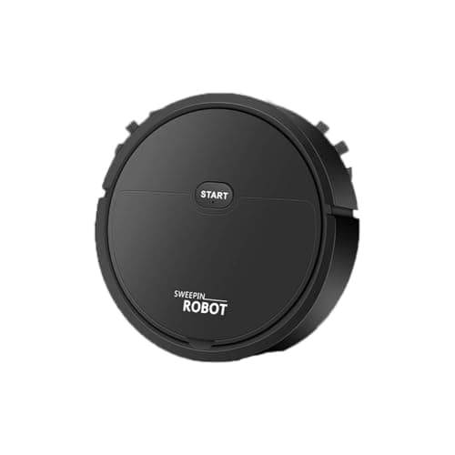 WOHPNLE Robot Vacuum Cleaner, USB Smart 3 in 1 Super Thin, Powerful Suction, Quiet, Self Charging Robotic Vacuum Cleaner, Cleans Hard Floors to Medium Pile Carpets (Black)
