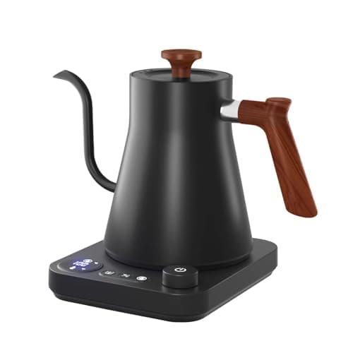 Electric Kettles, Gooseneck Electric Kettle, ±1℉ Temperature Control, Stainless Steel Inner, Quick Heating, for Pour Over Coffee, Brew Tea, Boil Hot Water, 0.9L (Black)