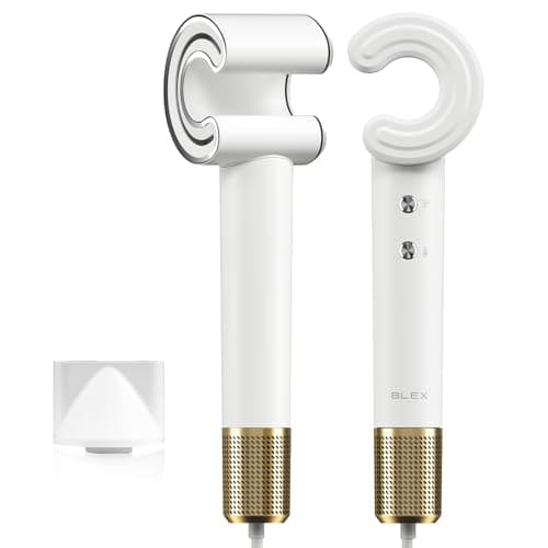 Blex C1 Hair Dryer - 5-Min Quick Drying, 110,000 RPM High-Speed Brushless Motor, Plasma Tech Blow Dryer, Smart Temp Control Tech with 100 Times/Second Heat Detector, No Heat Damage - White