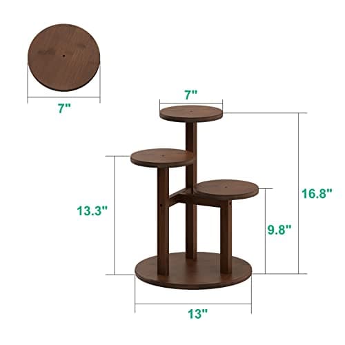 Small Plant Stand, 3 Tiered Plant Stand Indoor, Bamboo Plant Stands for Indoor Plants Multiple, Corner Plant Stand for Window Garden Balcony Living Room Outdoor 6