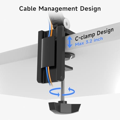 suptek Aluminum Alloy Tablet Stand for Desk, Adjustable Foldable Arm Holder Mount Compatible with iPad 10/9th, iPad 13/12.9 Pro, Portable Monitor 12.9-18.6'', YF208BV1 8