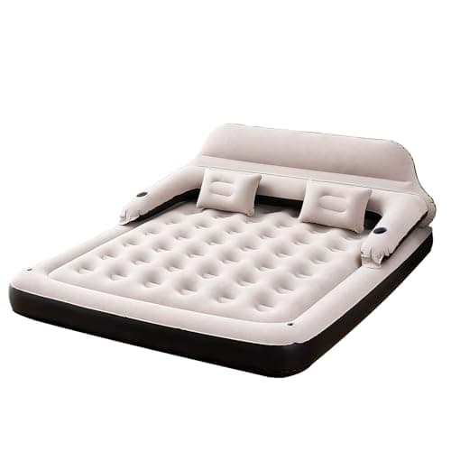 DIMAR GARDEN King Size Air Mattress with Headboard and Pillows, Inflatable Bed Blow Up Bed