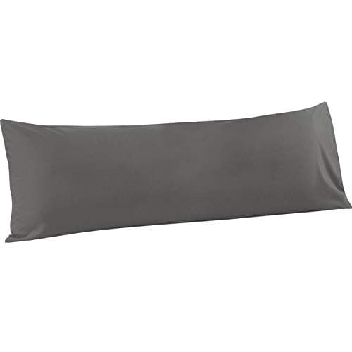 FLXXIE Body Pillow Cover - Super Soft Microfiber 20x54 Body Pillow Case - Envelope Closure, Wrinkle, Stain Resistant 20x54 Long Pillowcase, Dark Grey