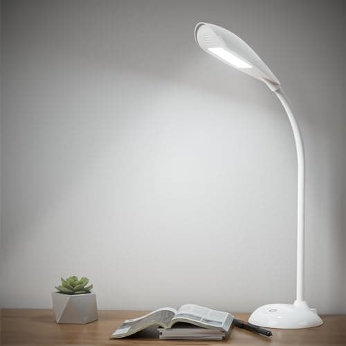 Bright Desk Lamp, LED Eye-Caring Table Lamp, Study Lamps with Flexible Goose Neck for Bedroom, Eye-Caring Light, 3 Brightness Touch Table Gooseneck Lamp, Bright for Bedroom, Study, Home Office