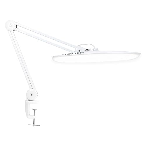 Neatfi XL 2200 Lumens 24W LED Desk Lamp with Clamp - Shadow-Free Task Lighting | 4-Level Dimming | Home Office & Crafts Use | 20-Inch Wide Head (Non-CCT, White)
