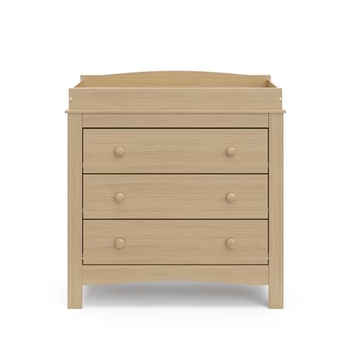 Graco Noah 3 Drawer Changing Table Dresser (Driftwood) – GREENGUARD Gold Certified Baby Dresser with Changing Table Top, Baby Changing Table Dresser, Includes Interlocking Drawer System 7