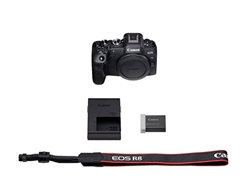Canon EOS R8 Mirrorless Camera Body, Full‑Frame CMOS Sensor, 24.2 Megapixels, 4K 60p Video, Dual Pixel Autofocus II, Lightweight Camera for Content Creation, Photography and Vlogging, Black 8