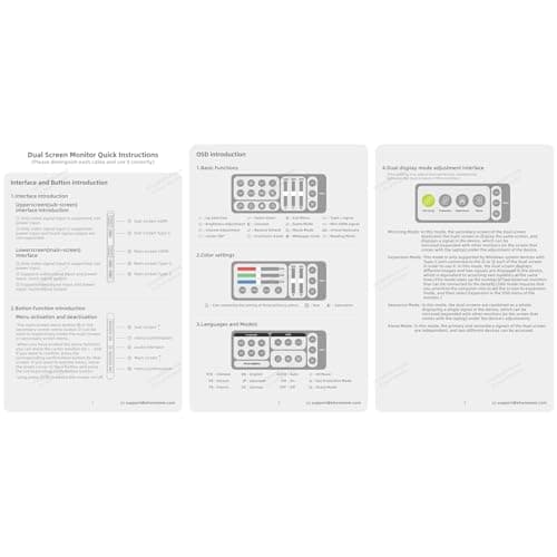 EHOMEWEI Dual Screen Portable Monitor 16"×2 FHD X1 Foldable Laptop Screen Extender, 1920×1200 60Hz 100% sRGB, USB-C HDMI for MacBook Windows PC iPhone Switch PS5 8