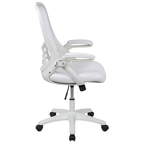 Flash Furniture Porter High-Back Swivel Office Chair with Adjustable Lumbar Support and Height, Ergonomic Mesh Desk Chair with Flip-Up Armrests, White 17