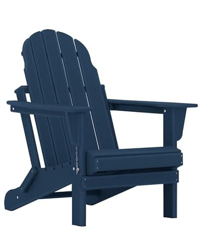 Restcozi Adirondack Chairs, HDPE All-Weather Adirondack Chair, Fire Pit Chairs (Folding, Navy Blue)