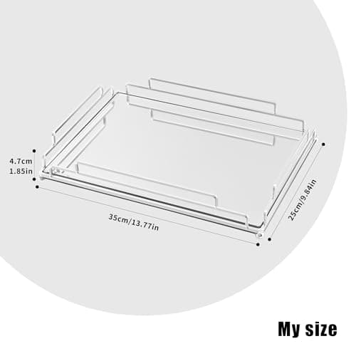 Tieson Mirror Tray Contemporary Silver Dresser Perfume Tray Bathroom Dresser Bedroom (Silver) 5