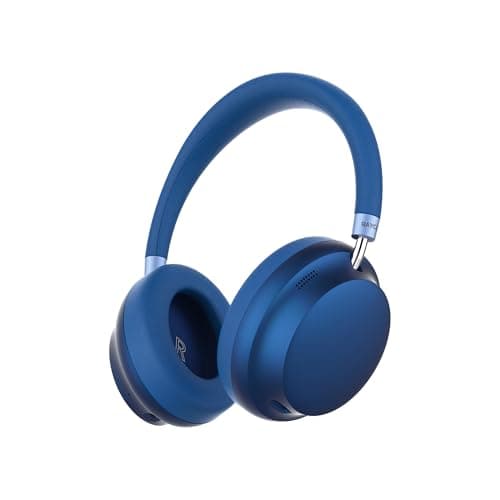 Raycon Essential Bluetooth Headphones - Over The Ear, Active Noise Cancelling Wireless Headphones + Awareness Mode, Bluetooth Headset with Mic, 50 Hours of Battery Life (Blue)