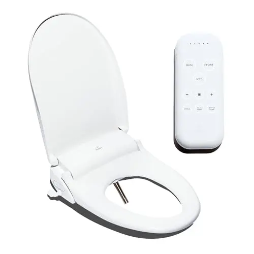 TUSHY Ace 2.0 Elongated Electric Bidet & Heated Seat. A Luxury Clean, Seat Sensor & Soft Close Lid, Self-Cleaning Nozzle, Remote Control Water Temp, Pressure Control, & Air Drier