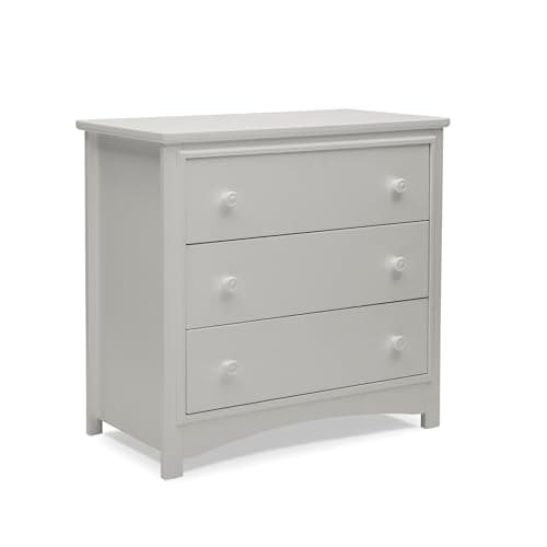 Delta Children Perry 3 Drawer Dresser with Changing Top and Interlocking Drawers, Moonstruck Grey 10