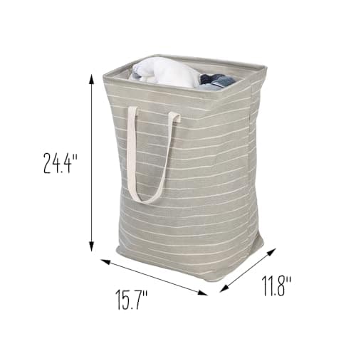 Honey-Can-Do Set of 2 Collapsible Fabric Laundry Basket Hampers With Handles HMP-09863 Grey 3