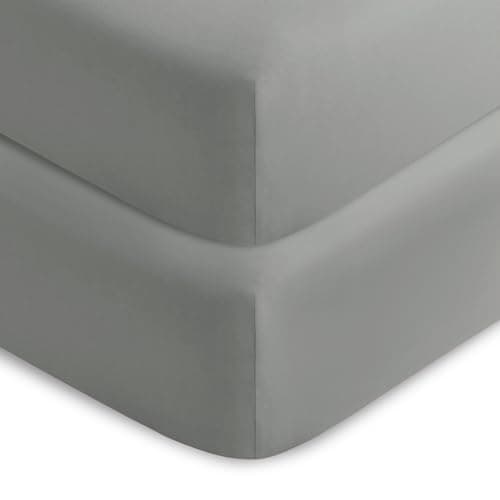 DLCFLF 2 Pack Full Fitted Sheets Only, 1800 Thread Count Microfiber Silver Grey Fitted Bed Sheets Full Size, Up to 16 Inch Deep Pocket, Soft & Breathable Botton Sheets 5