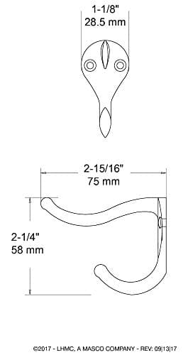 Franklin Brass Heavy Duty (1-Pack) Coat and Hat Wall Hooks Double Hooks for Mounted Hanging Matte Nickel Wall Mount Hanger Backpack, Purse, Bag, Towel Organization Decorative Wall Hooks B59303G-SN-C 6