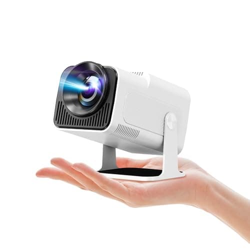 HIPPUS Smart Mini Projector with 180° Adjustable Stand, 1080P 4K Outdoor Portable Projector, WiFi 6 & Bluetooth 5.2, Android 11, 300ASIN LM, Support 2.4G/5G Dual-Band Wi-Fi.