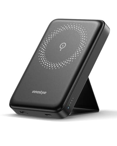 Magnetic Power Bank, 10000mAh Wireless Charger with 20W Charge, Foldable Stand, Foldable Slim Portable Charger for iPhone 17/16/15 Series, Samsung Galaxy S25/S24