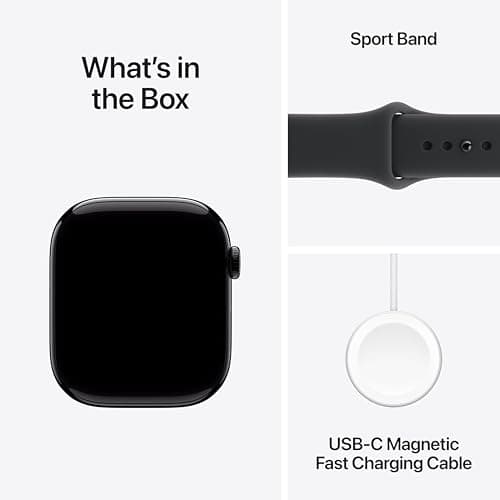 Apple Watch Series 11 [GPS 46mm] Smartwatch with Jet Black Aluminum Case with Black Sport Band - M/L. Sleep Score, Fitness Tracker, Health Monitoring, Always-On Display, Water Resistant 6