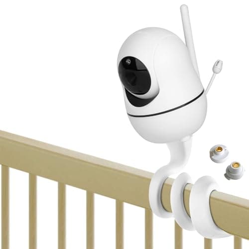 iTODOS Baby Monitor Mount Compatible with HelloBaby HB65/HB66/HB248,ANMEATE SM935E Baby Monitor Camera, Versatile Twist Mount Without Tools or Wall Damage -White