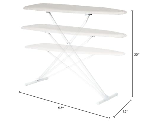 Full Size Ironing Board with Cover & Pad – Made in USA by Seymour Home Products Adjustable Steel T-Legs, 35" High Perforated Top for Steam Durable Iron Board for Home, Laundry Room (Beige) 7