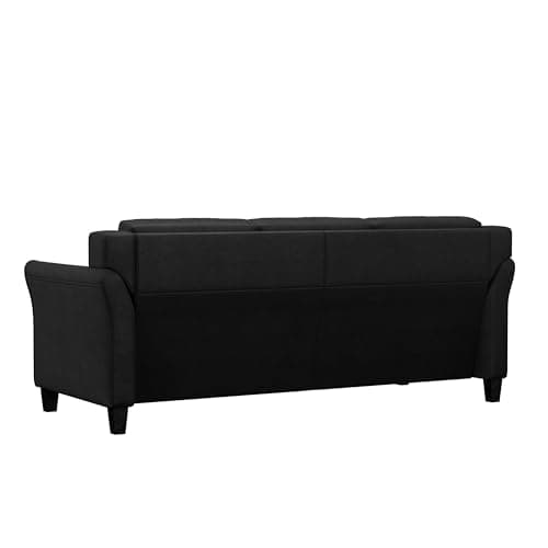 Studio Living Harrington 80.3" Sofa, Transitional Modern, Pocket Coil Comfort, Easy Assembly, Microfiber Fabric, Black 5