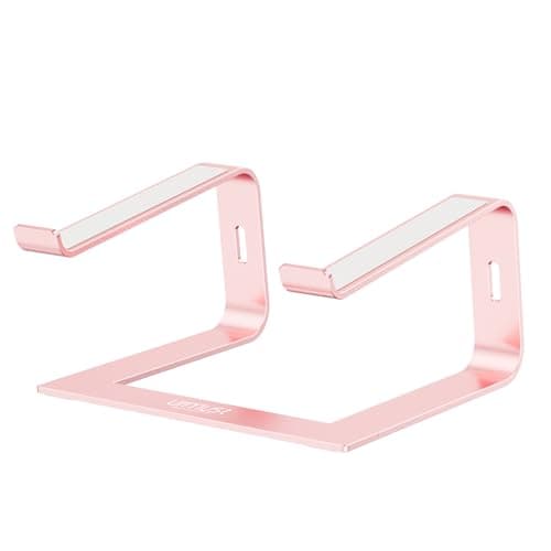 Urmust Laptop Stand for Desk Aluminum Computer Stand Riser Holder for Laptop Compatible with MacBook Air Pro, Dell, HP, Lenovo Samsung, Alienware All Laptops 11-15.6"(Rose Gold) 8