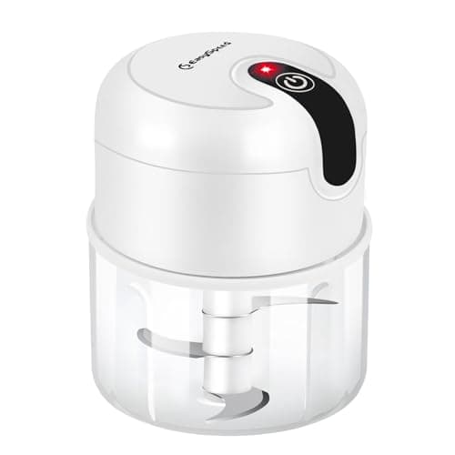 EASYSPEED Electric Garlic Chopper 1Cup, Mini USB Charging Wireless Food Processor with 304 Stainless Steel, 3 Sharp Blades, Portable Kitchen Meat Grinder for Onion, Garlic, Ginger, Chili