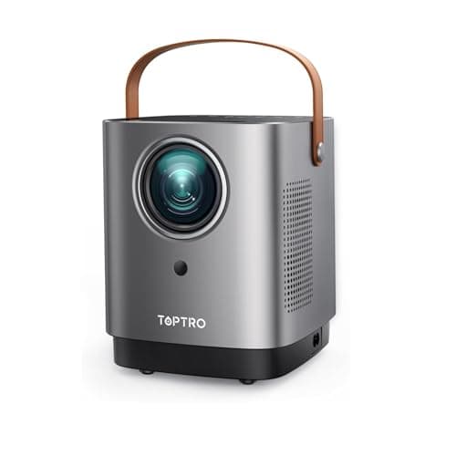[Unique Handle Design] Mini-Projector, Mini Projector with 5G WiFi and Bluetooth, 1080P Smart Portable Projector with Touch Screen, 2025 Upgrade TOPTRO Outdoor-Movie-Proyector for Phone/TV Stick/HDMI