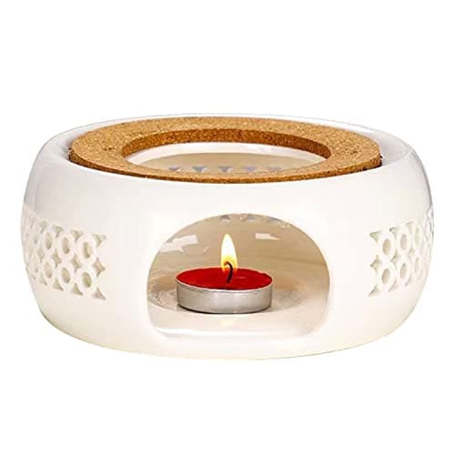 Auxmeware - Ceramic Teapot Warmer, Tea Warmer for Teapot, White