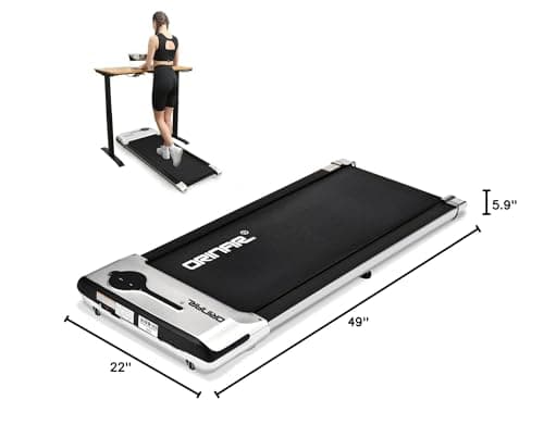 Orinar Under Desk Treadmill, Walking Pad with Remote Control, 2.5 HP Portable Walking Jogging Running Machine for Home Office, LED Display, Sliver 8