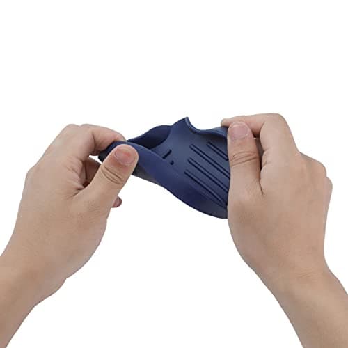 MicoYang Silicone Bathroom Soap Dishes with Drain Spout-Kitchen Sink Organizer,Sponge Holder,Dish Soap Tray,Perfect for Dispenser,Scrubber,Bottle,Cup on Sink or Counter-Navy Blue 4.9"×3.2" 8