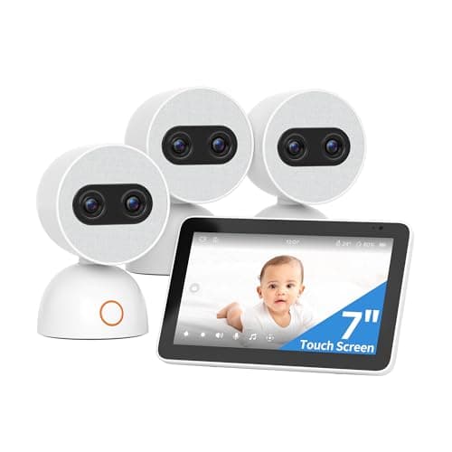 Bundle of Baby Monitors with 3 Cameras, 7" HD Large Touch Screen WiFi Smart Video Monitor, 6X Optical Quality Zoom, App Remote Access