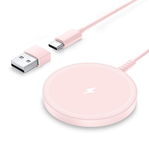 Magnetic Wireless Charger Fast Charge Strong Magnet Charging Pad for iPhone 17/16/15/14/13/12 - Series&AirPods Pro 4-2, Daul Ports, Case-Friendly, Ultra-Slim & Portable for Travel Nightstand Desk