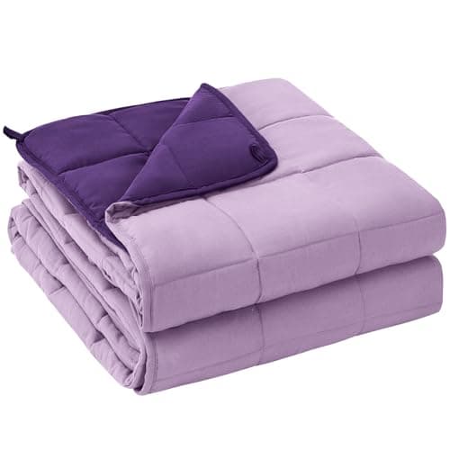 yescool Weighted Blanket for Adults (20 lbs, 60” x 80”, Purple) Cooling Heavy Blanket for Sleeping Perfect for 190-210 lbs, Queen Size Breathable Blanket with Premium Glass Bead, Machine Washable