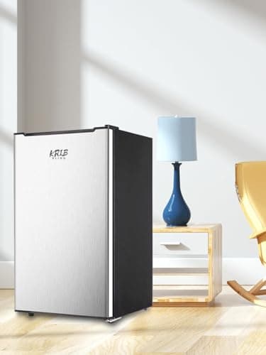 Compact Upright Freezer 3.0 Cu.ft Removable Shelves Mini Freezer Low Energy Single Door Refrigeratorfor for Bedroom, Office, Kitchen, Apartment, Dorm，Silver 8