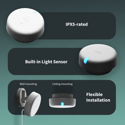 Aqara Presence Sensor FP2, mmWave Radar Wired Smart Motion Sensor, Zone Positioning, Multi-Person & Fall Detection, Supports HomeKit, Alexa, Google Home, and Home Assistant, 2.4 GHz Wi-Fi Required 7