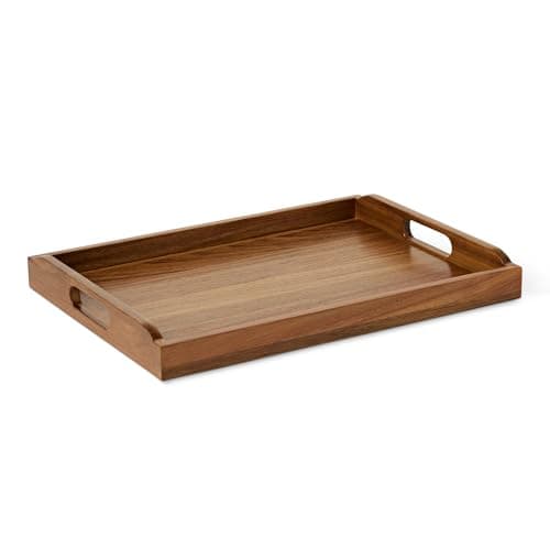 Amazon Basics Wooden Serving Tray, Acacia Wood, 17 x 12 in.