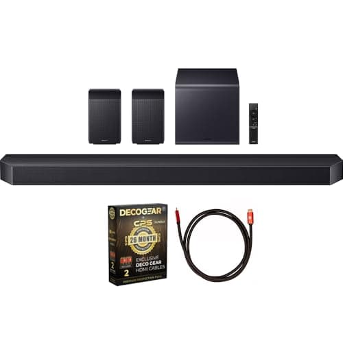 Samsung HW-Q990F/ZA Q Series Soundbar HW-Q990F 11.1.4 ch Subwoofer with Rear Speaker 2025 (Renewed) Bundle with 6FT HDMI 2.0 Cable and CPS Exclusive 26 Month Protection Pack (BEACH-CPS-26M2000)
