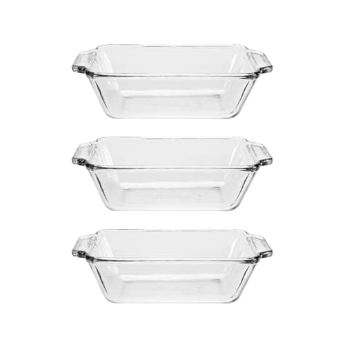 Anchor Hocking Glass Bread Pan, 1.5 Quart Loaf Pan, Set of 3