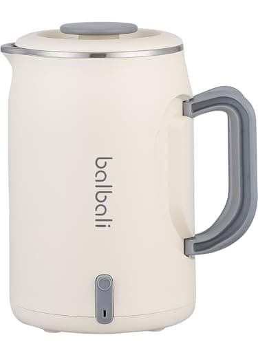 balbali 20oz Small Electric Kettle for Boiling Water - Collapsible Handle Mini Electric Kettle/Boiler for Tea - 400w Low Wattage Portable Kettle for Travel – White
