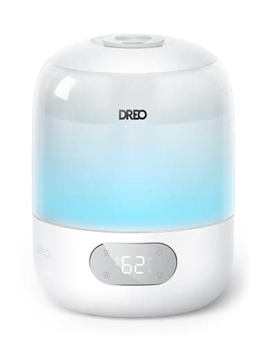 DREO Cool Mist Humidifiers for Baby, 3L Top Fill, 26dB Quite, Ambient Indicator Light for Nursery, Less Refill, Indoor