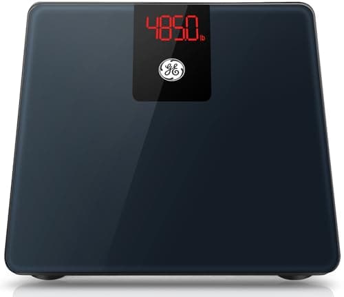 GE Bathroom Scale for Body Weight, Digital Weight Scales 500lb Heavy Duty Measuring Device for People Accurate BMI Weighing Machine with Bluetooth, Black