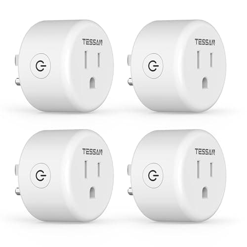 Smart Plug, TESSAN WiFi Timer Outlet Compatible with Alexa and Google Assistant, Smart Outlet with Timer & APP Remote Control, No Hub Required, 2.4G WiFi, 4 Pack
